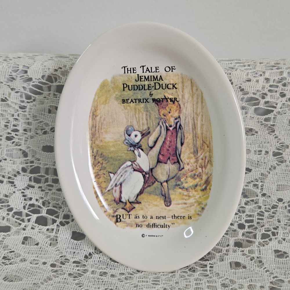 Beatrix Potter Mini Oval Plate Jemima Puddle-Duck Vintage Decor
